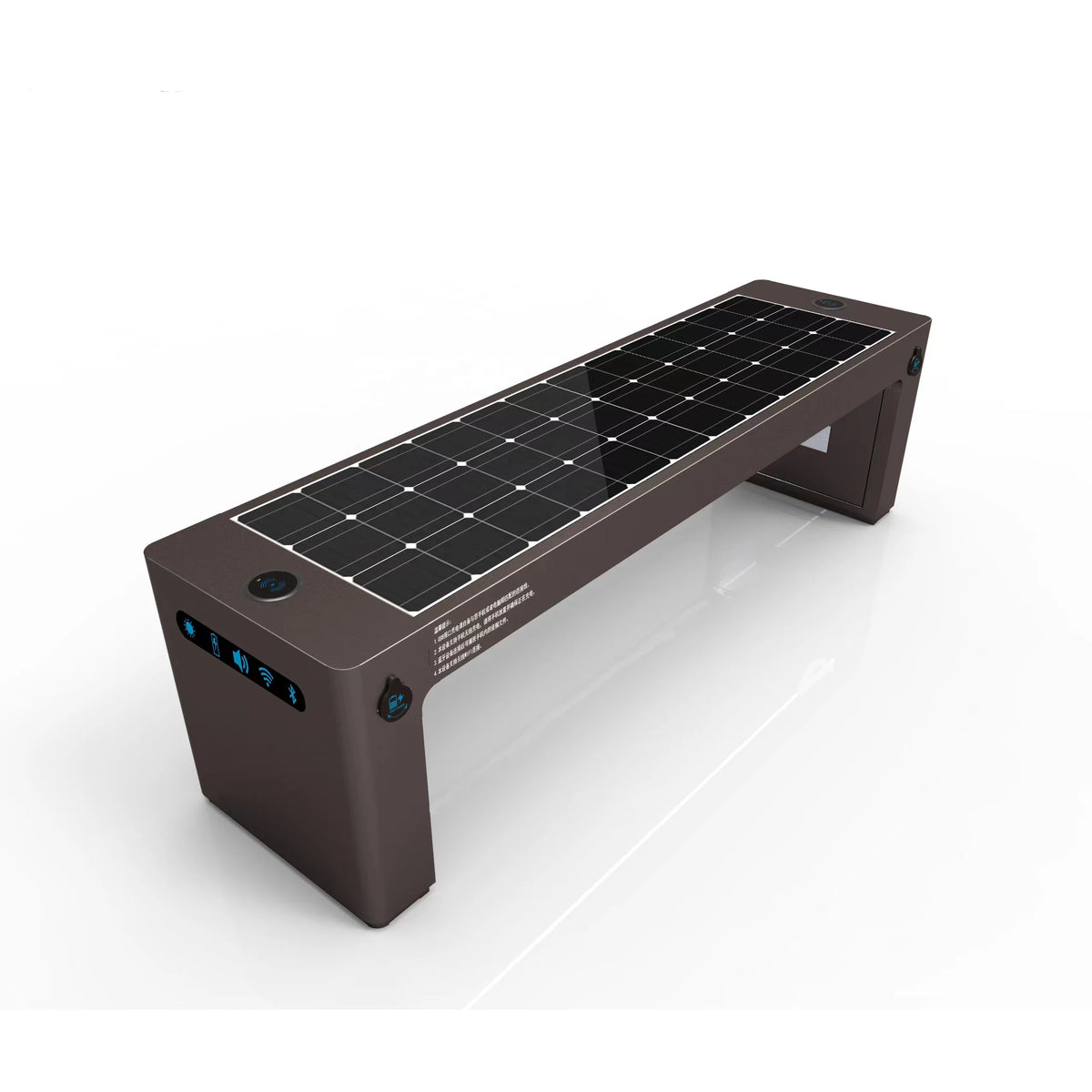 Energy Savers Outdoor Solar Powered Park Bench With WIFI & Charging Station