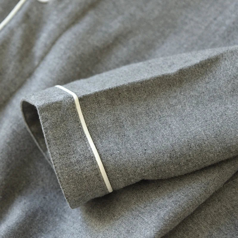 Gray Horizon Long Sleeves 100% Cotton Mens Pajama Set