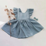 Bohemian Ruffles Linen Cotton Girls Dress