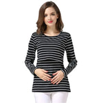 Pineapple Fields Striped Cotton Maternity Top