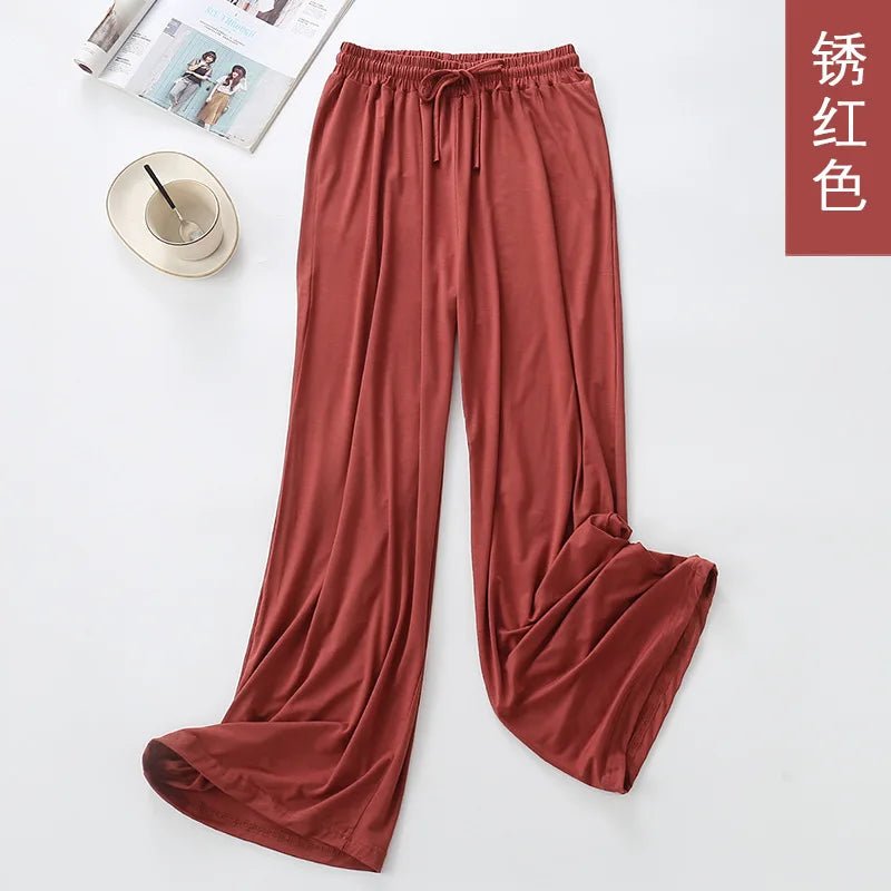 Hot Sale Multiple Colour Winter Women's Home Pants Lounge wear Homewear Pajama Pant Spring Autumn Modal Loose Pyjama Trousers