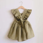 Bohemian Ruffles Linen Cotton Girls Dress