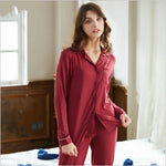 Pink Hues Long Sleeves Pants Viscose Women Pajama Set