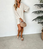 Honey Citrus Casual 100% Linen Mini Dress | Hypoallergenic - Allergy Friendly - Naturally Free