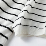 Icy Pathway Stripes Round Neck Mulberrry Silk Cotton Shirt | Hypoallergenic - Allergy Friendly - Naturally Free