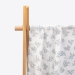 Indigo Blooms Swaddle Bamboo Cotton Baby Blanket | Hypoallergenic - Allergy Friendly - Naturally Free