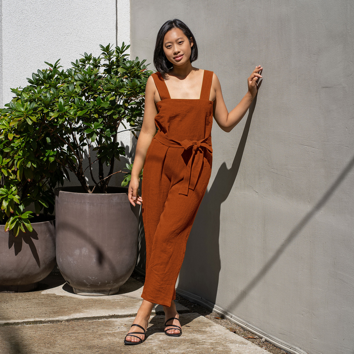 MENIQUE Pinafore Jumpsuit Iris