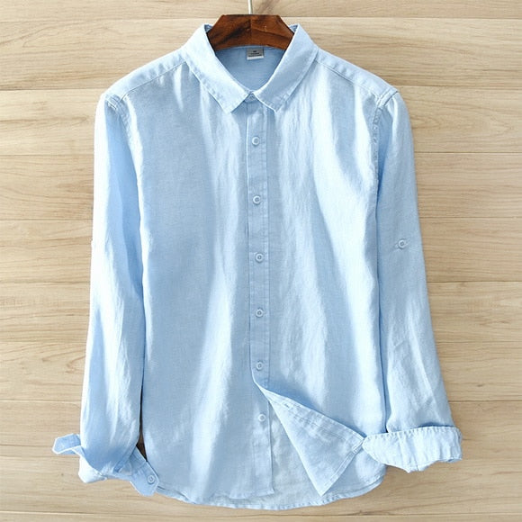 Ivory Coastal 100% Linen Casual Mens Shirt | Hypoallergenic - Allergy Friendly - Naturally Free