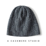 Ivory Meadow Knit Cashmere Womens Beanie Hat | Hypoallergenic - Allergy Friendly - Naturally Free