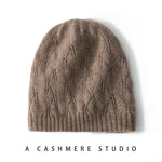 Ivory Meadow Knit Cashmere Womens Beanie Hat | Hypoallergenic - Allergy Friendly - Naturally Free