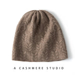 Ivory Meadow Knit Cashmere Womens Beanie Hat | Hypoallergenic - Allergy Friendly - Naturally Free