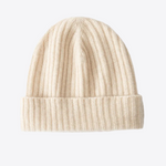 Ivory Meadow Knit Cashmere Womens Beanie Hat | Hypoallergenic - Allergy Friendly - Naturally Free