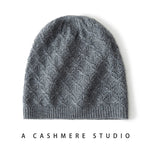 Ivory Meadow Knit Cashmere Womens Beanie Hat | Hypoallergenic - Allergy Friendly - Naturally Free