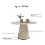 Ivory Meadow Rock Slab Round Dining Table | Hypoallergenic - Allergy Friendly - Naturally Free