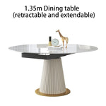 Ivory Meadow Rock Slab Round Dining Table | Hypoallergenic - Allergy Friendly - Naturally Free