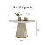 Ivory Meadow Rock Slab Round Dining Table | Hypoallergenic - Allergy Friendly - Naturally Free