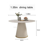 Ivory Meadow Rock Slab Round Dining Table | Hypoallergenic - Allergy Friendly - Naturally Free