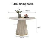 Ivory Meadow Rock Slab Round Dining Table | Hypoallergenic - Allergy Friendly - Naturally Free