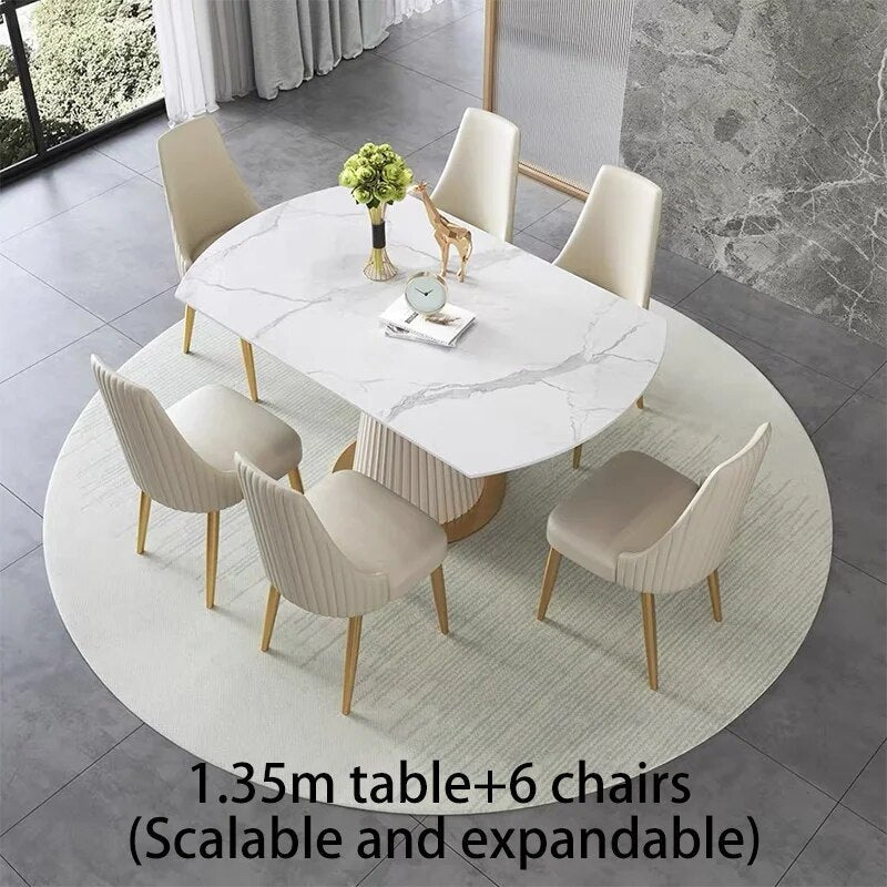 Ivory Meadow Rock Slab Round Dining Table | Hypoallergenic - Allergy Friendly - Naturally Free