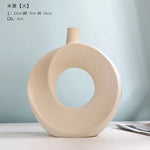 Ivory Modern Abstract Hollow Ceramic Vase | Hypoallergenic - Allergy Friendly - Naturally Free