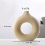 Ivory Modern Abstract Hollow Ceramic Vase | Hypoallergenic - Allergy Friendly - Naturally Free