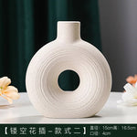 Ivory Modern Abstract Hollow Ceramic Vase | Hypoallergenic - Allergy Friendly - Naturally Free