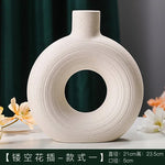 Ivory Modern Abstract Hollow Ceramic Vase | Hypoallergenic - Allergy Friendly - Naturally Free