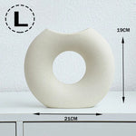 Ivory Modern Abstract Hollow Ceramic Vase | Hypoallergenic - Allergy Friendly - Naturally Free