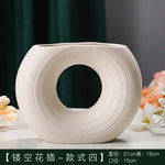 Ivory Modern Abstract Hollow Ceramic Vase | Hypoallergenic - Allergy Friendly - Naturally Free