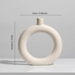 Ivory Modern Abstract Hollow Ceramic Vase | Hypoallergenic - Allergy Friendly - Naturally Free