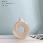 Ivory Modern Abstract Hollow Ceramic Vase | Hypoallergenic - Allergy Friendly - Naturally Free