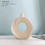 Ivory Modern Abstract Hollow Ceramic Vase | Hypoallergenic - Allergy Friendly - Naturally Free