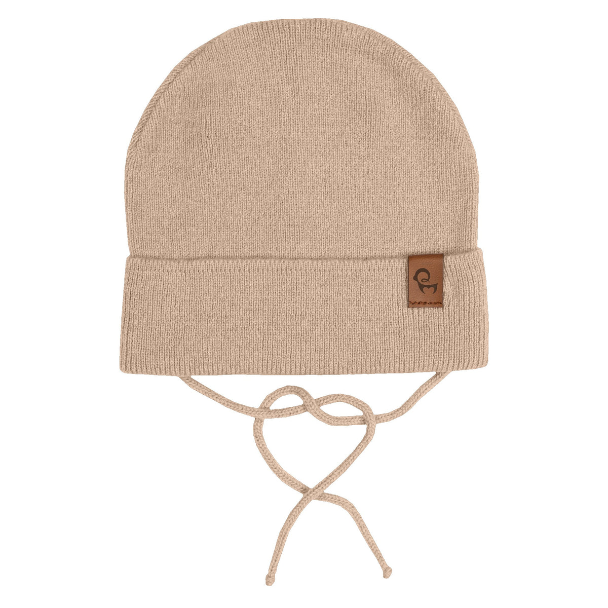MENIQUE Baby Knit Beanie with Strings Cashmere Blend