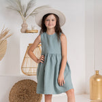 MENIQUE Girls' 100% Linen Dress Maya