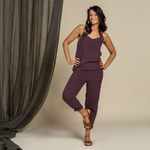 MENIQUE Linen Slip Top & Pants Set with V-Neckline and High-Rise Waist