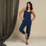 MENIQUE Linen Slip Top & Pants Set with V-Neckline and High-Rise Waist