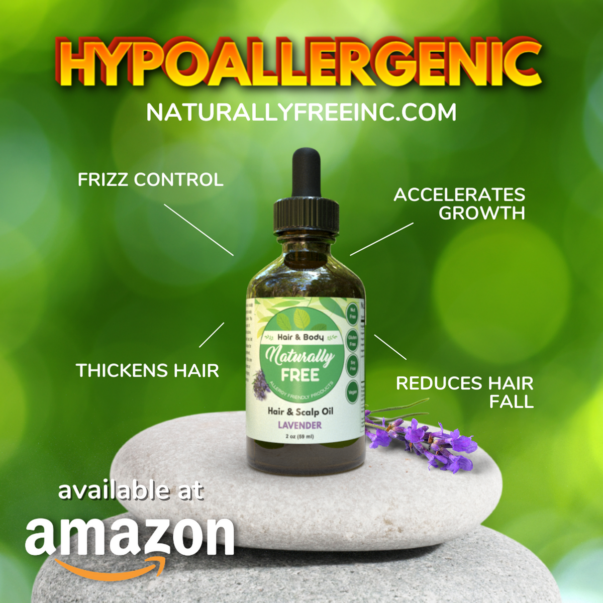 Lavender Hair & Scalp Growth Oil | Hypoallergenic - Allergy Friendly - Naturally Free