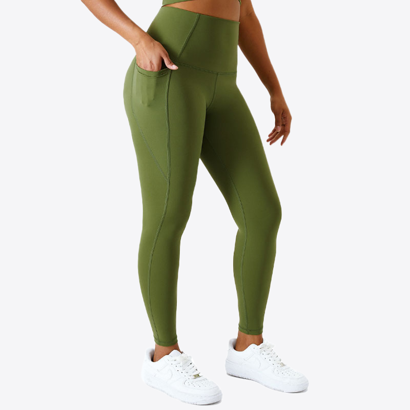 Lime Zest Organic Cotton Womens Activewear Leggings With Pockets | Hypoallergenic - Allergy Friendly - Naturally Free