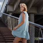 MENIQUE Ruffle Shoulder Dress Love