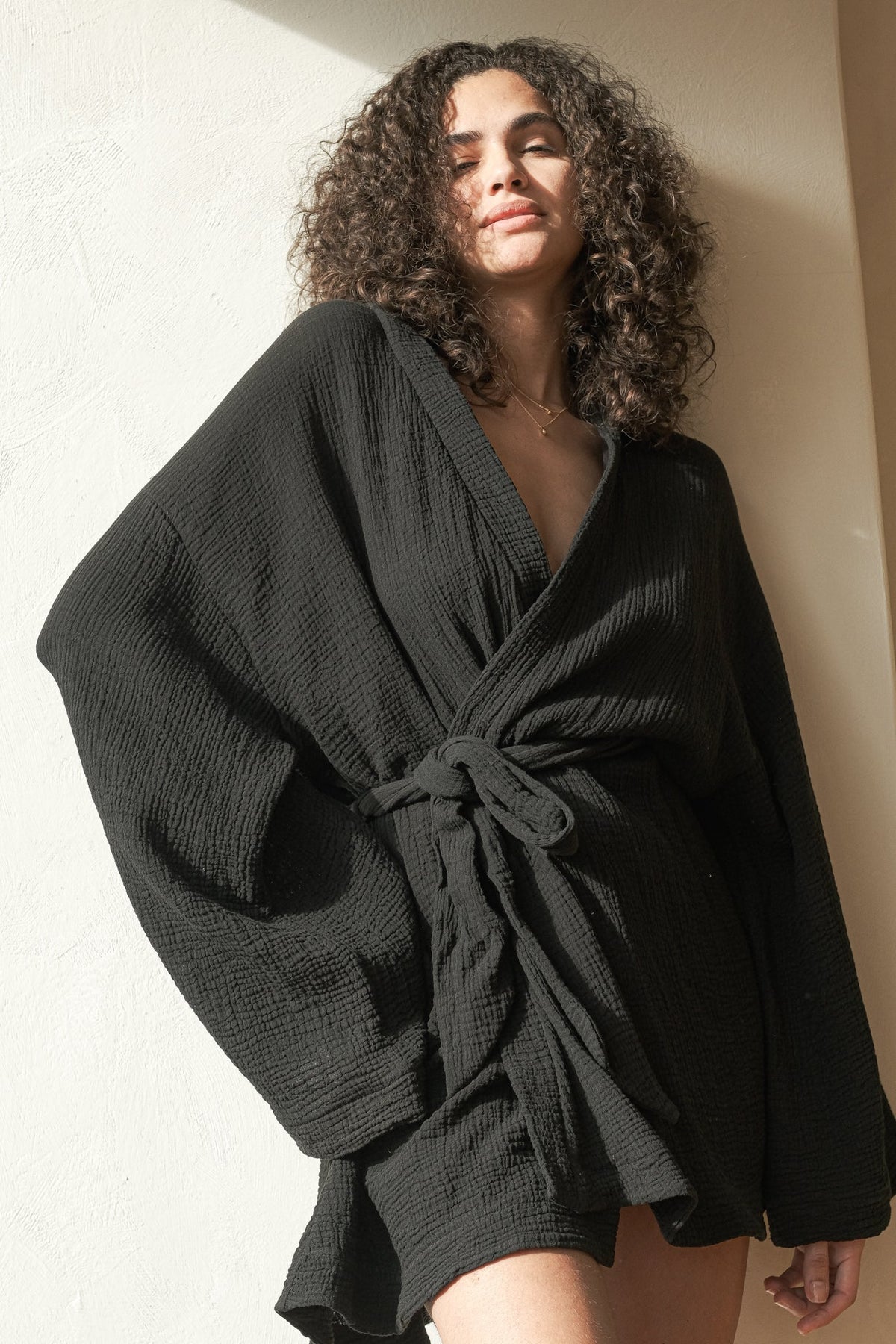 THE HAND LOOM Luna Kimono Wrap 100% Organic Cotton Womens Dress