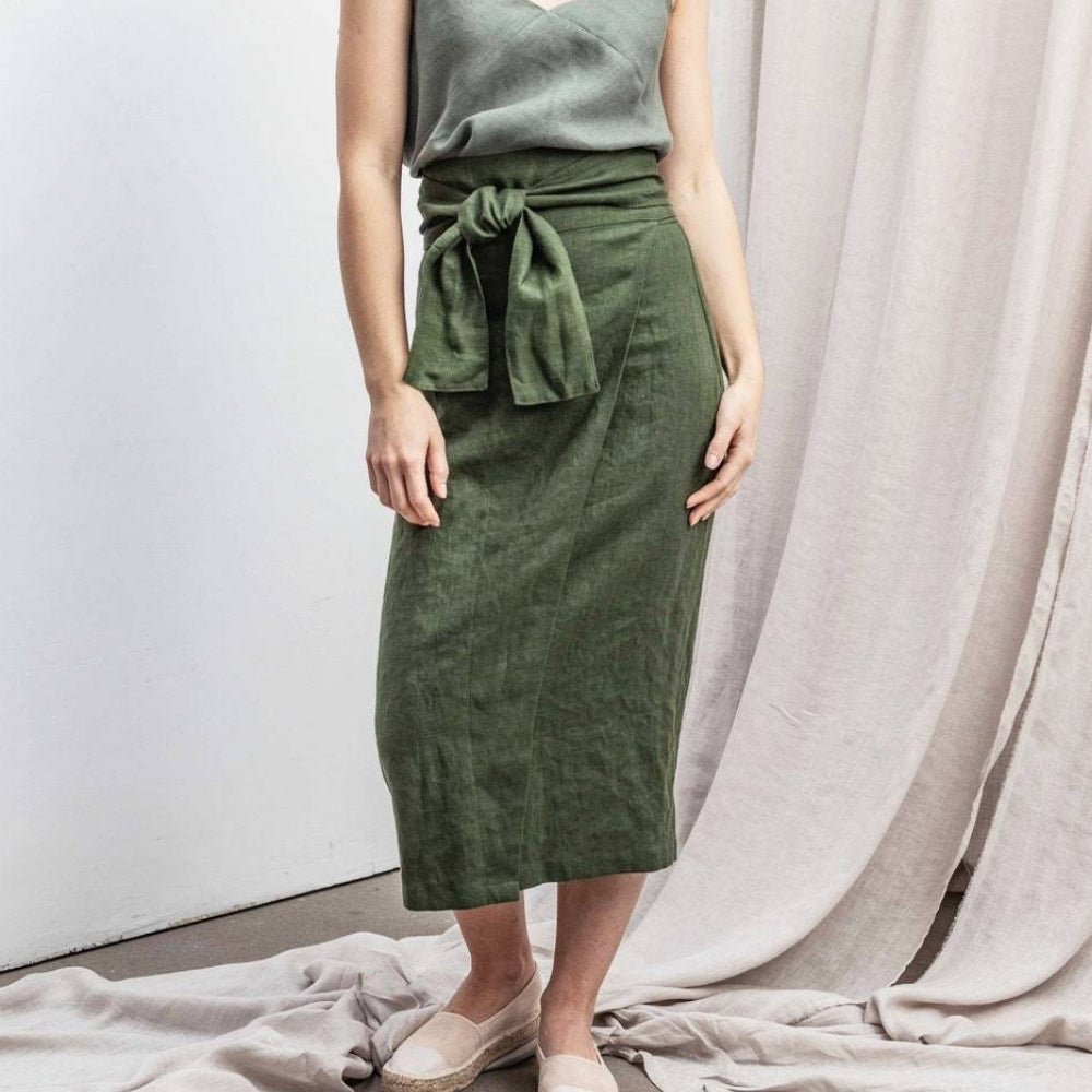 Lush Fields 100% Linen Skirt | Hypoallergenic - Allergy Friendly - Naturally Free