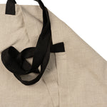 MENIQUE 100% Linen Tote Bag with Black Handles