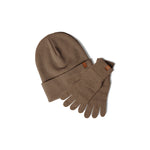 MENIQUE 100% Merino Wool Womens Knit Beanie & Gloves 2-Piece