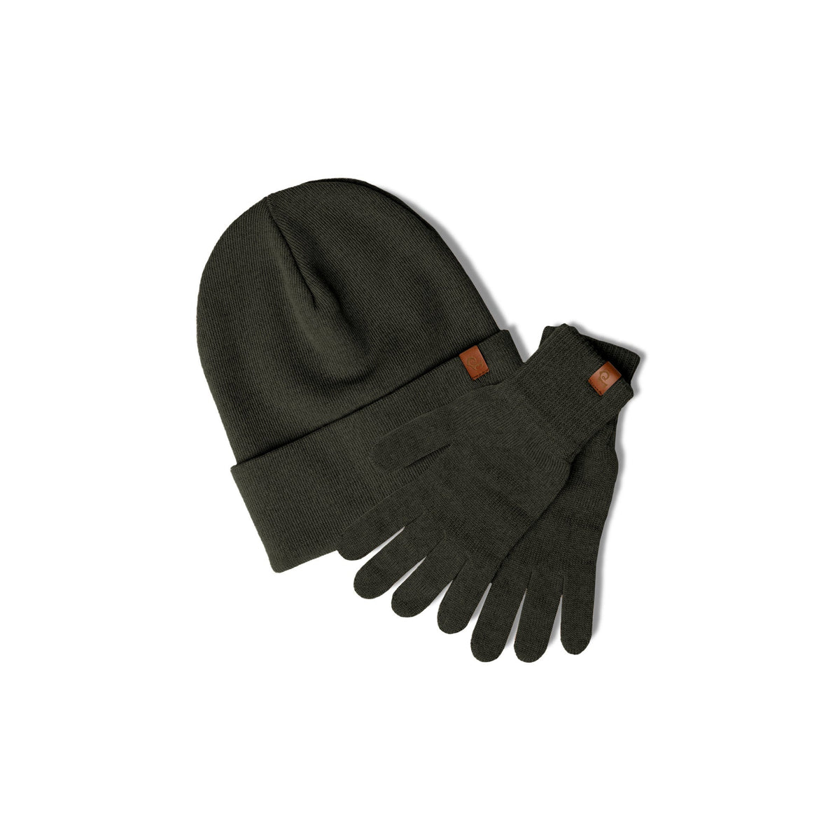 MENIQUE 100% Merino Wool Womens Knit Beanie & Gloves 2-Piece