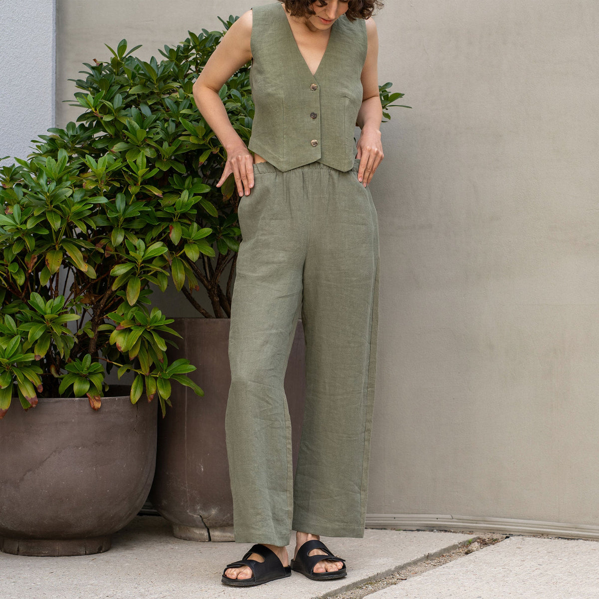 MENIQUE Wide Leg Pants Havana