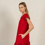 MENIQUE 100% Linen Dress with Ruffles Victoria