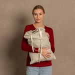 MENIQUE 100% Linen Laundry Bag with Drawstrings