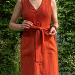 MENIQUE 100% Linen Safari Dress Sierra