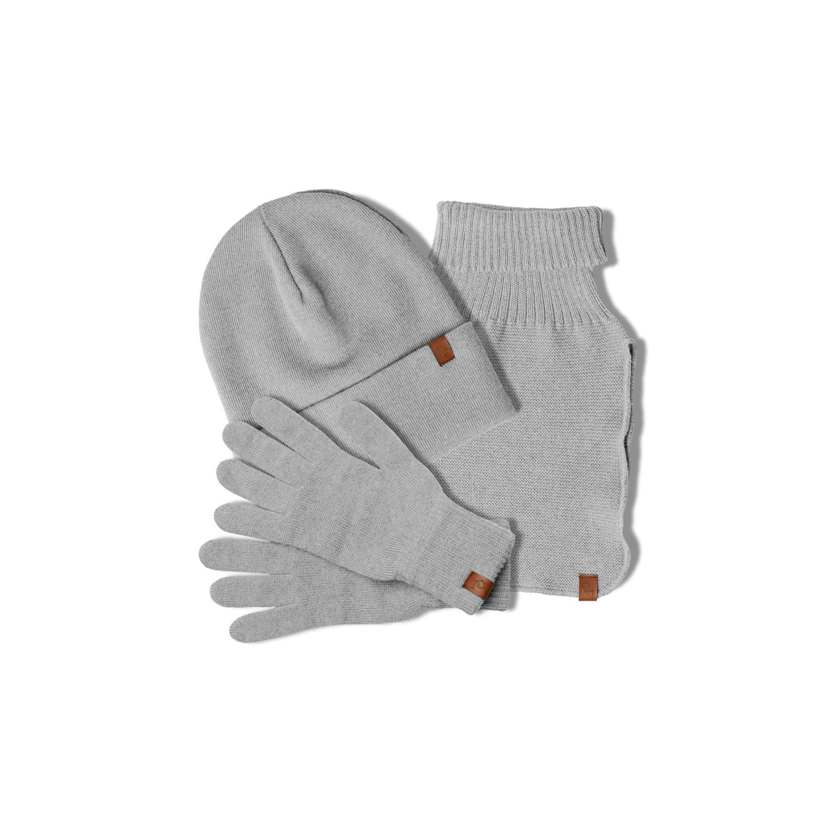 MENIQUE 100% Merino Wool Womens Knit Beanie, Scarf & Gloves 3-Piece