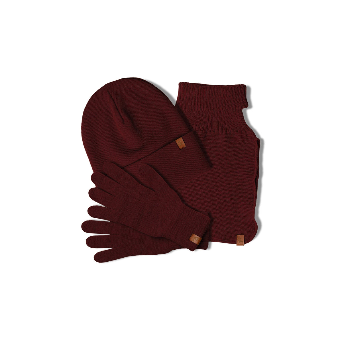 MENIQUE Knit Beanie, Scarf & Glovees 3-Piece